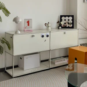 Modern Modular Stainless Steel Side Cabinet