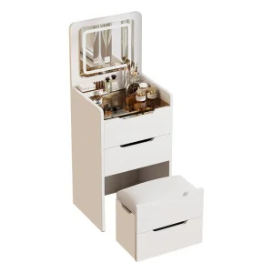 Wood Panel Flip Top Vanity Table