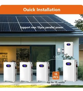 Kit de Bateria de Inversor de Painel Armazenamento de Energia Baterias de Lítio 15kwh 30kwh 410ah 600ah 628ah LiFePO4 Configuração de Banco UPS