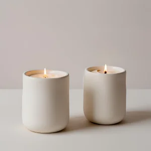 China Matte White Ceramic Candle Holders
