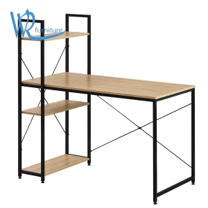 Mesa de escritura de aglomerado al por mayor, escritorio para computadora en casa, estantería, mesa de computadora