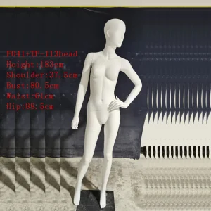 Fiberglass Standing White Female Model Full Body Mannequin