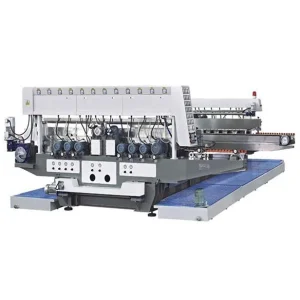 PLC Control Glass Processing Machinery Solar Panel Low E Glass Horizontal Double Sides Glass Edging Machine
