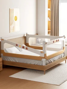 Adjustable Height Bed Rail for Kids with Seamless Anti-Pinch Feature