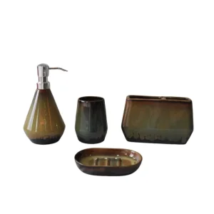 jiashun Modern Geometric Gradient Kiln Fired Stoneware Bathroom Set Factory, Company