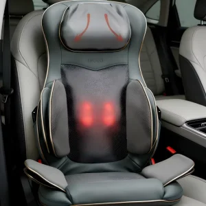 Ergonomic 3-in-1 Massage Seat Cushion, Heat Therapy &amp; Vibration Massage Mat for Car Travel Home Use