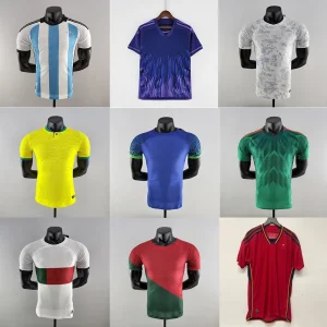 Camiseta de alta qualidade para homens, vestuário esportivo, conjunto de treino, roupa de futebol 2022 versão do jogador, camisa de futebol