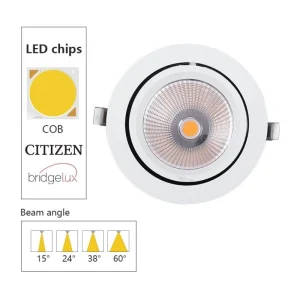 Factory Supply LED Gimbal 6 Inch 30W COB Downlight LED for Residential Lighting