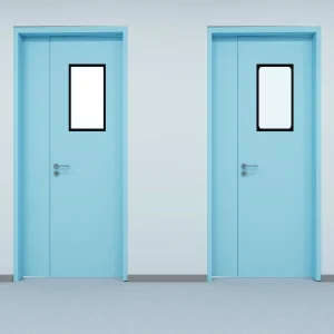 Tempered Glass Full-View Swing Ward Door for Maternity Wards with Soft-Close Hinges