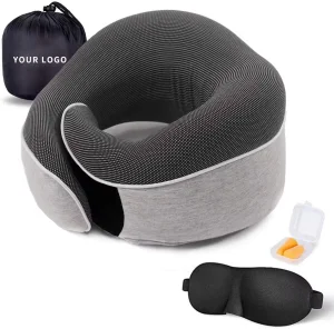 Customization Slow Rebound Memory Foam Neck Travel Pillow Folding Pillow for Camping Airplane Car Office Pillow