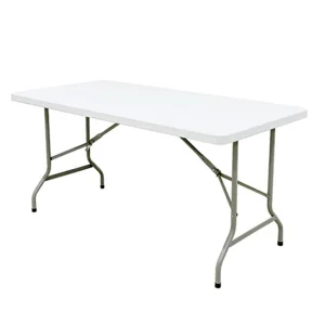 White HDPE Plastic Restaurant Dining Table Outdoor Garden Wedding 180CM Rectangular Folding Table