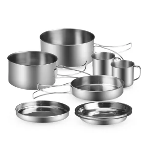 Portable Lightweight 8PCS Cookware Set for Outdoor Cooking