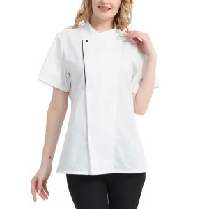 Chaqueta de chef de moda negra y blanca