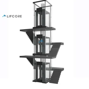 2-4 Floors Glass Residential Lift Hydraulic Home Elevator Outdoor with Luxury Car Design