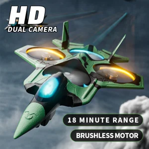 F1 Foam Brushless Dual-Takeoff Optical Flow Positioning RC Fighter Drone Beginner-Level Toy Aircraft for Kids
