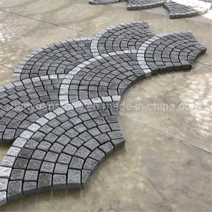 G603 and G654 Grey Granite Meshed Cobblestone in Driving Way Paver