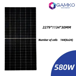 580W Panel Solar con 30-Year Garantía de Rendimiento Lineal, Totalmente Certificado para Proyectos Comerciales a Gran Escala