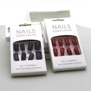 Custom Logo Empty Nails Paper Box Printed E-commerce Clear Window Paper Luxury Press on Nail Packaging Box