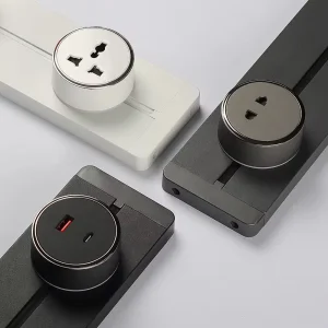 Hidden Wall Power Track Outlet Sliding Universal Power Desk Track with Outlets