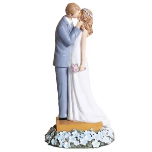 Wood Carving Imitation Resin Crafts Wedding Gift Lover Couple Wedding Cake Home Decoration