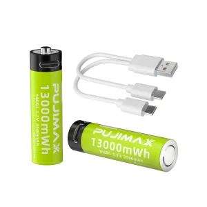 PUJIMAX 1pcs 18650 Rechargeable Type c Lithium Battery