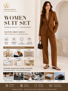 Custom Women Blazer Pants Suit Set