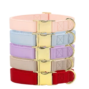 Personalized Dog Collar with Name Plate Adjustable Tough Nylon Customized Number Engraved ID Collar on The Metal Plate Buckle