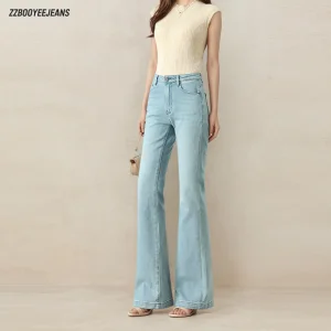High Quality Breathable Nine-Point Flared Jeans