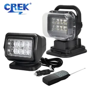 12V 24V 7inch Faro de emergencia LED CREE para barco marino, base magnética, camping al aire libre, caza HID Xenón, luz de búsqueda remota, venta al por mayor de fábrica