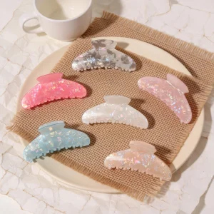 Dreamy Iridescent Shell Pattern Shark Clip