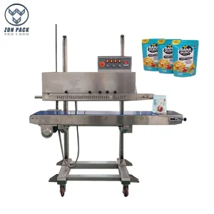 Vertical High Speed Continuous Band Sealer Heat Sealing Machine for Plastic Bag
