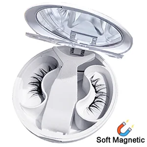 Reusable Soft Magnetic Eyelashes False Eyelash Pair Strong Magnetic Eyeliner Easy Apply Waterproof Lasting Women Daily Makeup 3D