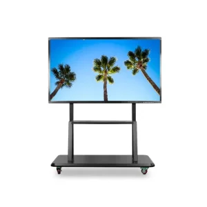 Floor Standing 86 Inch Android &amp; Windows Dual System 4K Ultra HD 20 Points Touch Screen Monitor All in One Smart Whiteboard Interactive Flat Panel for School