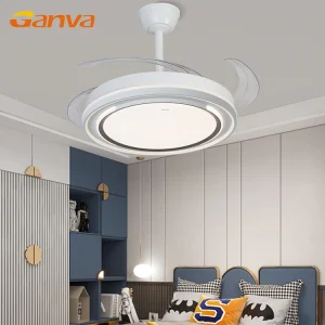 High Brightness Low Noise Reversible Motor 6 Speeds Adjustable Indoor Bedroom Led Invisible Ceiling Fan with Light