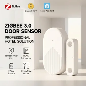 ZigBee2MQTT Door Window Sensor Home Assistant ZHA Security Alarm Smart System Wireless Open Close Living Room Kitchen 1 Year
