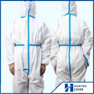 Ropa protectora desechable con capucha y tira de sellado