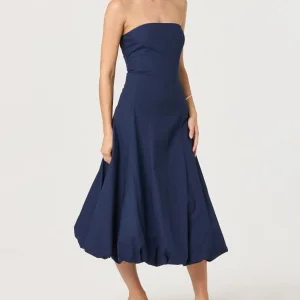 Vestido de noche femenino elegante sin tirantes de cintura ajustada