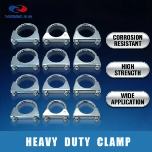 Zinc Plated M8 U Muffler Clamp Fits for 2.25'' Od Exhaust Pipes