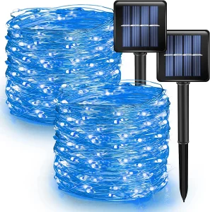 Solar String Lights Outdoor Solar Powered Waterproof Fairy Lights Copper Wire Lights for Christmas Party