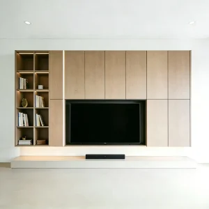 MDF TV Cabinet with Storage Cabinets for Living Room