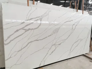Artificial Polished Quartz Slabs Customized Pure White Quartz Stone Countertops