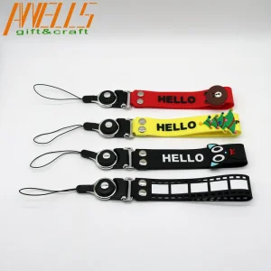 Custom Logo Carabiner Hook Printing Polyester Lanyards Short Strap Wrist Keychain with Logo Custom