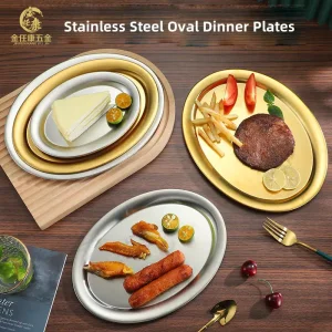 Custom Stainless Steel Oval Dinner Plates