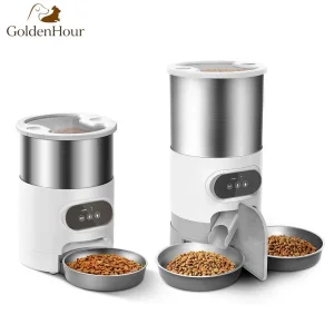 Tuya APP Remote Control Dry Food Timed &amp; Quantified Cat Smart Pet Feeding Automatic Pet Feeder for Dog Stainless Steel Bowl