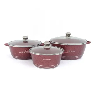 Low Cheap Price Granite Cookware Set Non-Stick Nonstick Non Stick Aluminum Die Cast Granite Cooking Pot Set Cookware Set for Africa Ghana Nigeria Market Sale