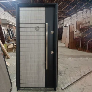 TECHTOP Modern Finished Armored Steel Security Door with Fire Prevention for Home Apartment Front Entrance