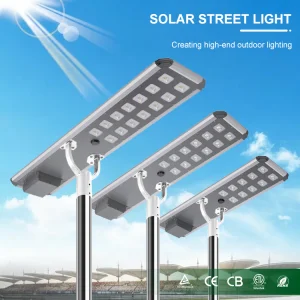 High End 60W 80W 100W 120W Aluminum 3000K-6500K Ip67 Remote Control High Lumens Outdoor Led Solar Street Lights