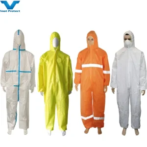 Proveedor de EPP de Seguridad Industrial Traje Transpirable Impermeable de Tela No Tejida PP SMS Micro Poroso Ropa Protectora Desechable