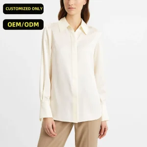 Blusa de Seda Elegante de Manga Longa