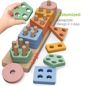 NEW Montessori Wooden Toys 1-3 Years Old Boys Girls Toddlers Color Recognition Stacker Shape Sorter Learning Puzzle EN71 CPC